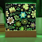 Mexican Floral Fiesta Pattern 032 - Square Acrylic Plaque With LED Base