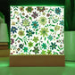 Mexican Floral Fiesta Pattern 005 - Square Acrylic Plaque With LED Base