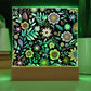 Mexican Floral Fiesta Pattern 060 - Square Acrylic Plaque With LED Base