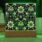 Mexican Floral Fiesta Pattern 066 - Square Acrylic Plaque With LED Base