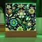 Mexican Floral Fiesta Pattern 029 - Square Acrylic Plaque With LED Base