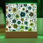 Mexican Floral Fiesta Pattern 001 - Square Acrylic Plaque With LED Base