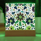 Mexican Floral Fiesta Pattern 067 - Square Acrylic Plaque With LED Base