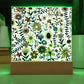 Mexican Floral Fiesta Pattern 011 - Square Acrylic Plaque With LED Base