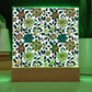 Mexican Floral Fiesta Pattern 042 - Square Acrylic Plaque With LED Base