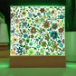 Mexican Floral Fiesta Pattern 009 - Square Acrylic Plaque With LED Base