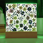 Mexican Floral Fiesta Pattern 008 - Square Acrylic Plaque With LED Base