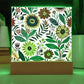 Mexican Floral Fiesta Pattern 023 - Square Acrylic Plaque With LED Base