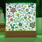 Mexican Floral Fiesta Pattern 013 - Square Acrylic Plaque With LED Base