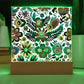 Mexican Floral Fiesta Pattern 051 - Square Acrylic Plaque With LED Base