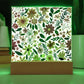 Mexican Floral Fiesta Pattern 004 - Square Acrylic Plaque With LED Base