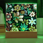 Mexican Floral Fiesta Pattern 054 - Square Acrylic Plaque With LED Base