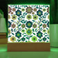 Mexican Floral Fiesta Pattern 002 - Square Acrylic Plaque With LED Base