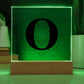 Magnolia Mandala Alphabet Letter O - Square Acrylic Plaque With LED Base