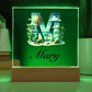 Mary (Summer Beach) - Square Acrylic Plaque With LED Base