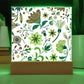 Mexican Floral Fiesta Pattern 019 - Square Acrylic Plaque With LED Base