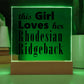 Rhodesian Ridgeback - Square Acrylic Plaque With LED Base