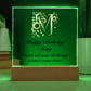 Happy Birthday Mary (Sunflowers) - Square Acrylic Plaque With LED Base