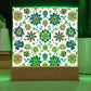 Mexican Floral Fiesta Pattern 025 - Square Acrylic Plaque With LED Base