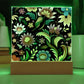 Mexican Floral Fiesta Pattern 033 - Square Acrylic Plaque With LED Base