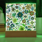 Mexican Floral Fiesta Pattern 072 - Square Acrylic Plaque With LED Base
