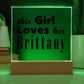 Brittany - Square Acrylic Plaque With LED Base