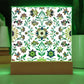 Mexican Floral Fiesta Pattern 027 - Square Acrylic Plaque With LED Base