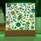 Mexican Floral Fiesta Pattern 012 - Square Acrylic Plaque With LED Base