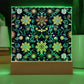 Mexican Floral Fiesta Pattern 071 - Square Acrylic Plaque With LED Base