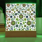 Mexican Floral Fiesta Pattern 017 - Square Acrylic Plaque With LED Base