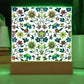 Mexican Floral Fiesta Pattern 020 - Square Acrylic Plaque With LED Base