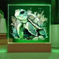 Cute Sea Turtle 012 - Square Acrylic Plaque With LED Base