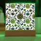 Mexican Floral Fiesta Pattern 040 - Square Acrylic Plaque With LED Base
