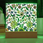 Mexican Floral Fiesta Pattern 007 - Square Acrylic Plaque With LED Base