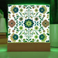 Mexican Floral Fiesta Pattern 016 - Square Acrylic Plaque With LED Base