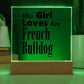French Bulldog - Square Acrylic Plaque With LED Base