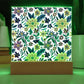 Mexican Floral Fiesta Pattern 064 - Square Acrylic Plaque With LED Base