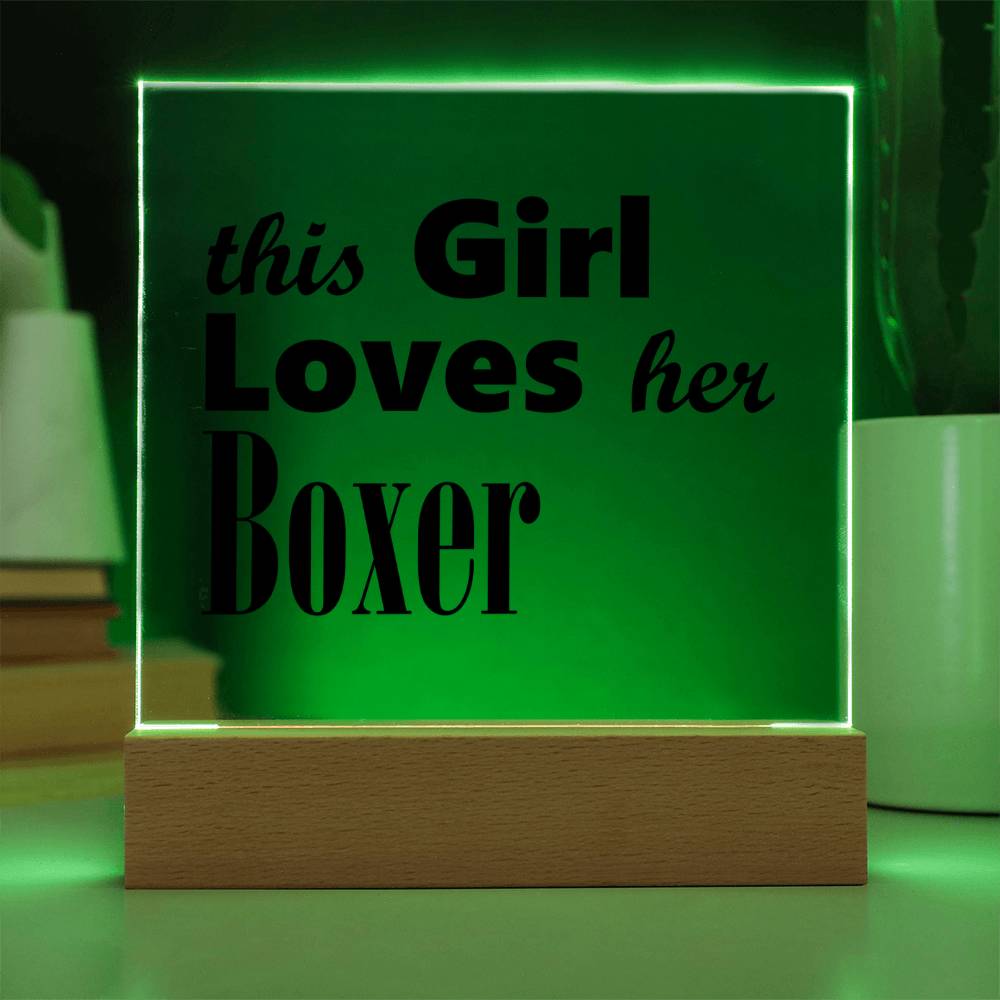 Boxer - Square Acrylic Plaque With LED Base