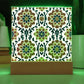 Mexican Floral Fiesta Pattern 047 - Square Acrylic Plaque With LED Base