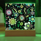 Mexican Floral Fiesta Pattern 034 - Square Acrylic Plaque With LED Base