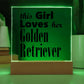 Golden Retriever - Square Acrylic Plaque With LED Base
