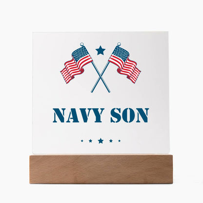 Navy Son - Square Acrylic Plaque With LED Base