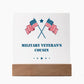 Military Veteran's Cousin - Square Acrylic Plaque With LED Base