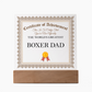 World's Greatest Boxer Dad - Square Acrylic Plaque With LED Lights