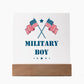 Military Boy - Square Acrylic Plaque With LED Base