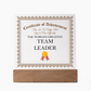 World's Greatest Team Leader - Square Acrylic Plaque With LED Lights