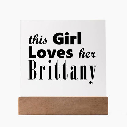 Brittany - Square Acrylic Plaque With LED Base