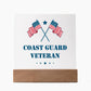 Coast Guard Veteran - Square Acrylic Plaque With LED Base