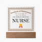 World's Greatest Nurse - Square Acrylic Plaque With LED Lights