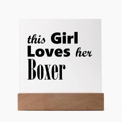 Boxer - Square Acrylic Plaque With LED Base
